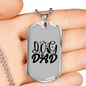 Dog Dad TranspArent Necklace Stainless Steel or 18k Gold Dog Tag 24" Chain-Express Your Love Gifts
