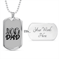 Dog Dad TranspArent Necklace Stainless Steel or 18k Gold Dog Tag 24" Chain-Express Your Love Gifts