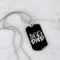 Dog Dad White Necklace Stainless Steel or 18k Gold Dog Tag 24" Chain-Express Your Love Gifts