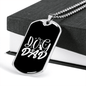 Dog Dad White Necklace Stainless Steel or 18k Gold Dog Tag 24" Chain-Express Your Love Gifts