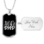 Dog Dad White Necklace Stainless Steel or 18k Gold Dog Tag 24" Chain-Express Your Love Gifts