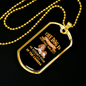 Dog Doesn't Pose Necklace Stainless Steel or 18k Gold Dog Tag 24" Chain-Express Your Love Gifts