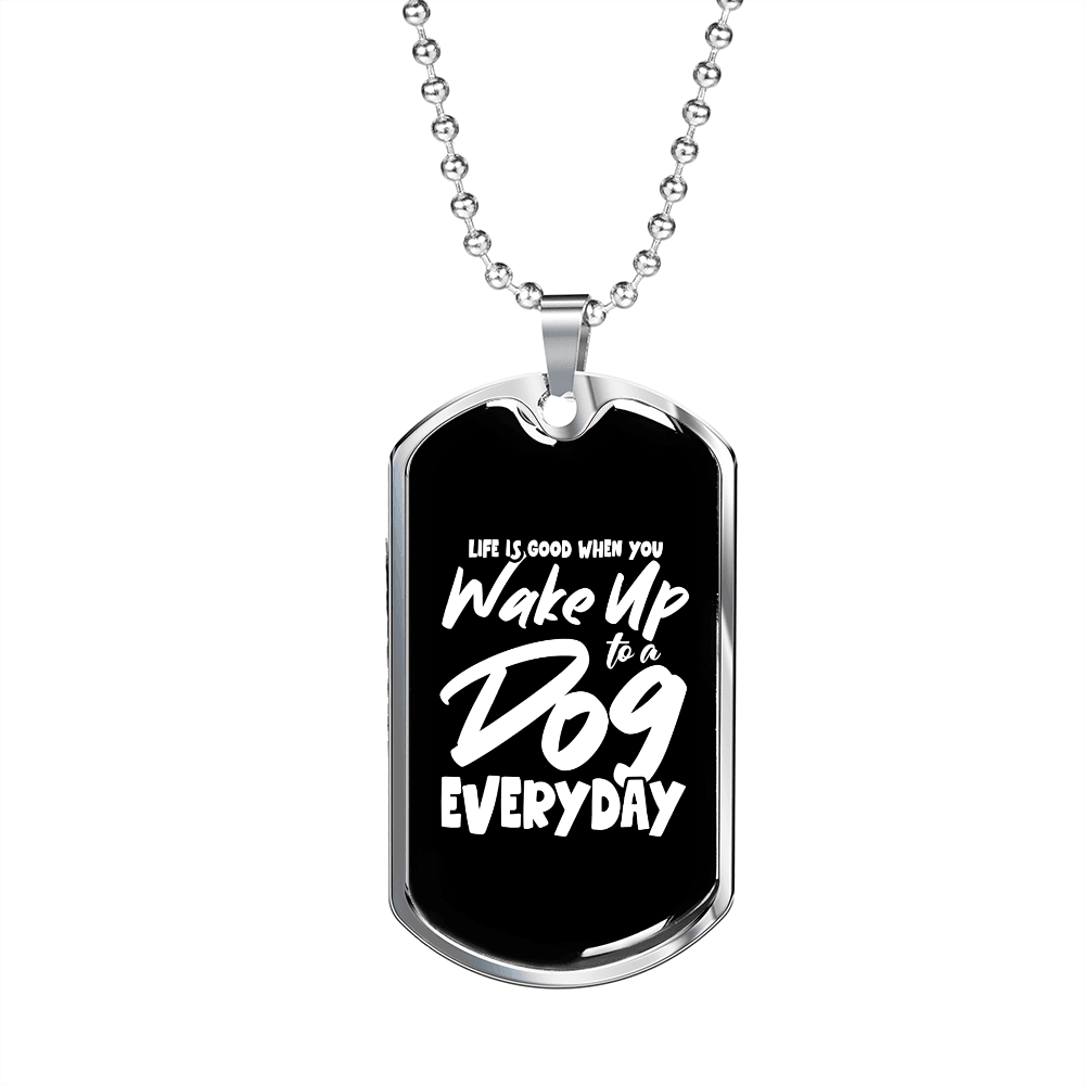 Dog Everyday Necklace Stainless Steel or 18k Gold Dog Tag 24" Chain-Express Your Love Gifts