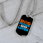Dog Father Beer Lover Blue Necklace Stainless Steel or 18k Gold Dog Tag 24" Chain-Express Your Love Gifts