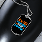 Dog Father Beer Lover Blue Necklace Stainless Steel or 18k Gold Dog Tag 24" Chain-Express Your Love Gifts
