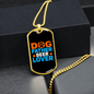 Dog Father Beer Lover Blue Necklace Stainless Steel or 18k Gold Dog Tag 24" Chain-Express Your Love Gifts