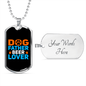 Dog Father Beer Lover Blue Necklace Stainless Steel or 18k Gold Dog Tag 24" Chain-Express Your Love Gifts