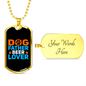 Dog Father Beer Lover Blue Necklace Stainless Steel or 18k Gold Dog Tag 24" Chain-Express Your Love Gifts