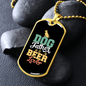 Dog Father Beer Lover Necklace Stainless Steel or 18k Gold Dog Tag 24" Chain-Express Your Love Gifts
