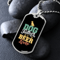 Dog Father Beer Lover Necklace Stainless Steel or 18k Gold Dog Tag 24" Chain-Express Your Love Gifts