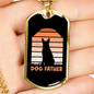 Dog Father Orange Necklace Stainless Steel or 18k Gold Dog Tag 24" Chain-Express Your Love Gifts