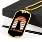 Dog Father Orange Necklace Stainless Steel or 18k Gold Dog Tag 24" Chain-Express Your Love Gifts
