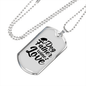 Dog Father Wine Love Necklace Stainless Steel or 18k Gold Dog Tag 24" Chain-Express Your Love Gifts