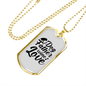 Dog Father Wine Love Necklace Stainless Steel or 18k Gold Dog Tag 24" Chain-Express Your Love Gifts