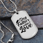 Dog Father Wine Love Necklace Stainless Steel or 18k Gold Dog Tag 24" Chain-Express Your Love Gifts