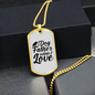 Dog Father Wine Love Necklace Stainless Steel or 18k Gold Dog Tag 24" Chain-Express Your Love Gifts