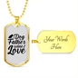 Dog Father Wine Love Necklace Stainless Steel or 18k Gold Dog Tag 24" Chain-Express Your Love Gifts