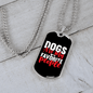 Dog Favorite People Red Necklace Stainless Steel or 18k Gold Dog Tag 24" Chain-Express Your Love Gifts