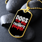 Dog Favorite People Red Necklace Stainless Steel or 18k Gold Dog Tag 24" Chain-Express Your Love Gifts