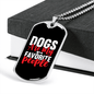 Dog Favorite People Red Necklace Stainless Steel or 18k Gold Dog Tag 24" Chain-Express Your Love Gifts
