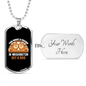 Dog Friend in Washington Brown Necklace Stainless Steel or 18k Gold Dog Tag 24" Chain-Express Your Love Gifts