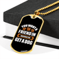 Dog Friend in Washington White Necklace Stainless Steel or 18k Gold Dog Tag 24" Chain-Express Your Love Gifts