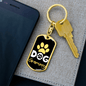 Dog Grammy Paw Keychain Stainless Steel or 18k Gold Dog Tag Keyring-Express Your Love Gifts