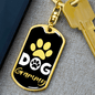 Dog Grammy Paw Keychain Stainless Steel or 18k Gold Dog Tag Keyring-Express Your Love Gifts