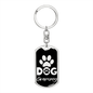 Dog Grammy Paw Keychain Stainless Steel or 18k Gold Dog Tag Keyring-Express Your Love Gifts