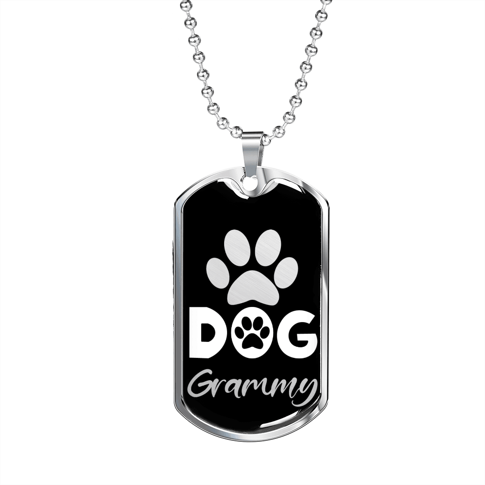 Dog Grammy Paw Necklace Stainless Steel or 18k Gold Dog Tag-Express Your Love Gifts
