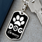 Dog Granny Keychain Stainless Steel or 18k Gold Dog Tag Keyring-Express Your Love Gifts
