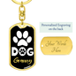 Dog Granny Keychain Stainless Steel or 18k Gold Dog Tag Keyring-Express Your Love Gifts