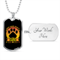 Dog Hair Don't CAre Dog Print Necklace Stainless Steel or 18k Gold Dog Tag 24" Chain-Express Your Love Gifts