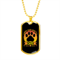 Dog Hair Don't CAre Dog Print Necklace Stainless Steel or 18k Gold Dog Tag 24" Chain-Express Your Love Gifts