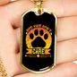 Dog Hair Don't CAre Dog Print Necklace Stainless Steel or 18k Gold Dog Tag 24" Chain-Express Your Love Gifts
