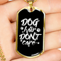 Dog Hair Don't Care Plain Necklace Stainless Steel or 18k Gold Dog Tag 24" Chain-Express Your Love Gifts