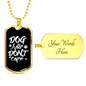 Dog Hair Don't Care Plain Necklace Stainless Steel or 18k Gold Dog Tag 24" Chain-Express Your Love Gifts