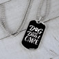 Dog Hair Don't Care White Paw Necklace Stainless Steel or 18k Gold Dog Tag 24" Chain-Express Your Love Gifts