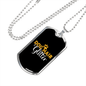 Dog Hair Glitter Necklace Stainless Steel or 18k Gold Dog Tag 24" Chain-Express Your Love Gifts