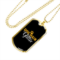 Dog Hair Glitter Necklace Stainless Steel or 18k Gold Dog Tag 24" Chain-Express Your Love Gifts