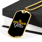 Dog Hair Glitter Necklace Stainless Steel or 18k Gold Dog Tag 24" Chain-Express Your Love Gifts