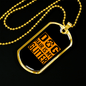 Dog Hair is My Glitter Orange Paw Necklace Stainless Steel or 18k Gold Dog Tag 24" Chain-Express Your Love Gifts