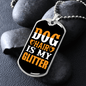 Dog Hair Is My Glitter Plain Necklace Stainless Steel or 18k Gold Dog Tag 24" Chain-Express Your Love Gifts