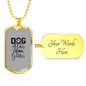 Dog Hair is My Glitter TranspArent Necklace Stainless Steel or 18k Gold Dog Tag 24" Chain-Express Your Love Gifts