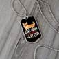 Dog Hair is My Glitter White Necklace Stainless Steel or 18k Gold Dog Tag 24" Chain-Express Your Love Gifts