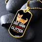 Dog Hair is My Glitter White Necklace Stainless Steel or 18k Gold Dog Tag 24" Chain-Express Your Love Gifts