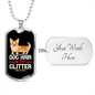 Dog Hair is My Glitter White Necklace Stainless Steel or 18k Gold Dog Tag 24" Chain-Express Your Love Gifts