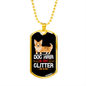 Dog Hair is My Glitter White Necklace Stainless Steel or 18k Gold Dog Tag 24" Chain-Express Your Love Gifts