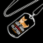 Dog Hair is My Glitter White Necklace Stainless Steel or 18k Gold Dog Tag 24" Chain-Express Your Love Gifts