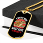 Dog Have His Day Bulldog Pink Necklace Stainless Steel or 18k Gold Dog Tag 24" Chain-Express Your Love Gifts
